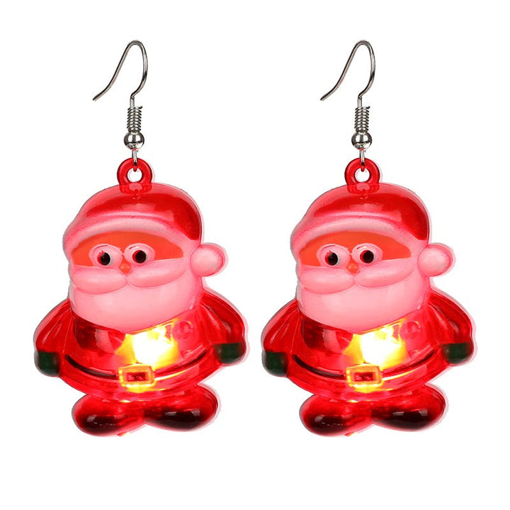 Pendientes luminosos de alce de árbol de Papá Noel de Navidad LED