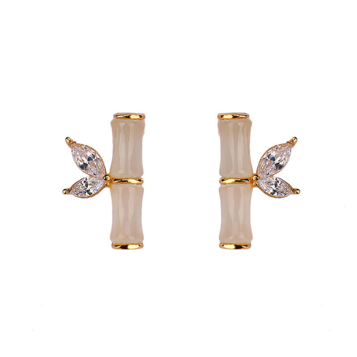 Pendientes de plata de ley 925 con Buddha Stones , jade cian hetiano, jade blanco, ágata roja, patrón de bambú, pendientes de la suerte