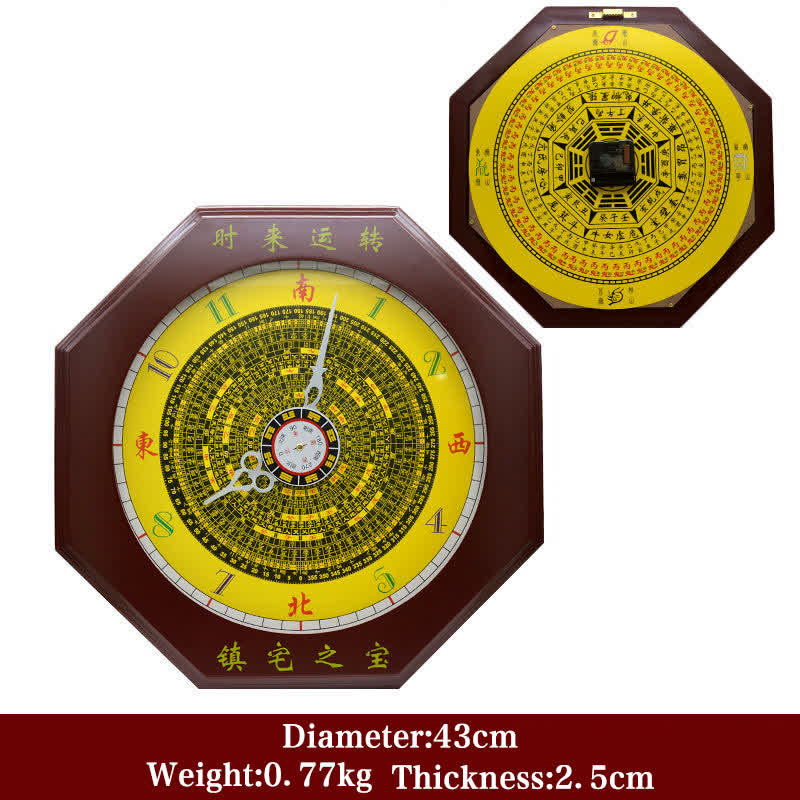 Reloj de pared con mapa de energía de equilibrio de mapa Feng Shui Bagua