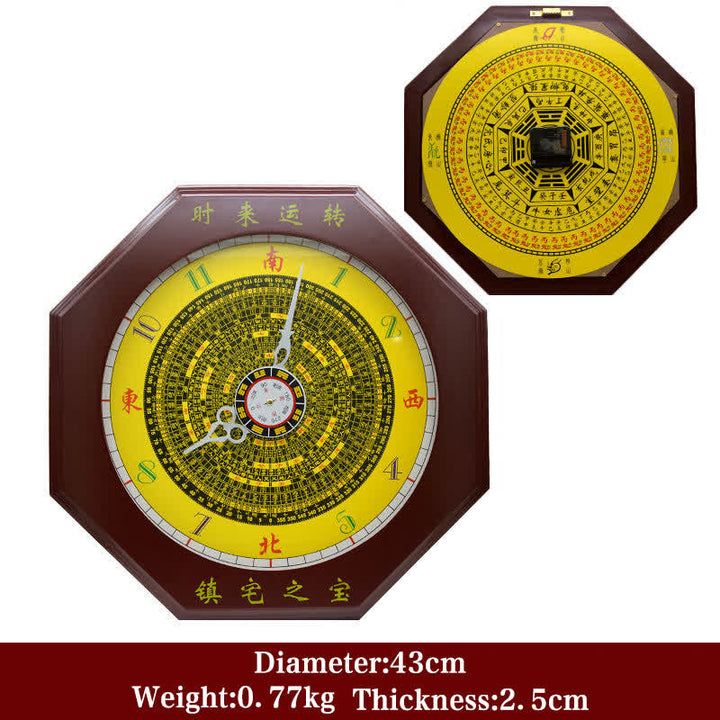 Reloj de pared con mapa de energía de equilibrio de mapa Feng Shui Bagua