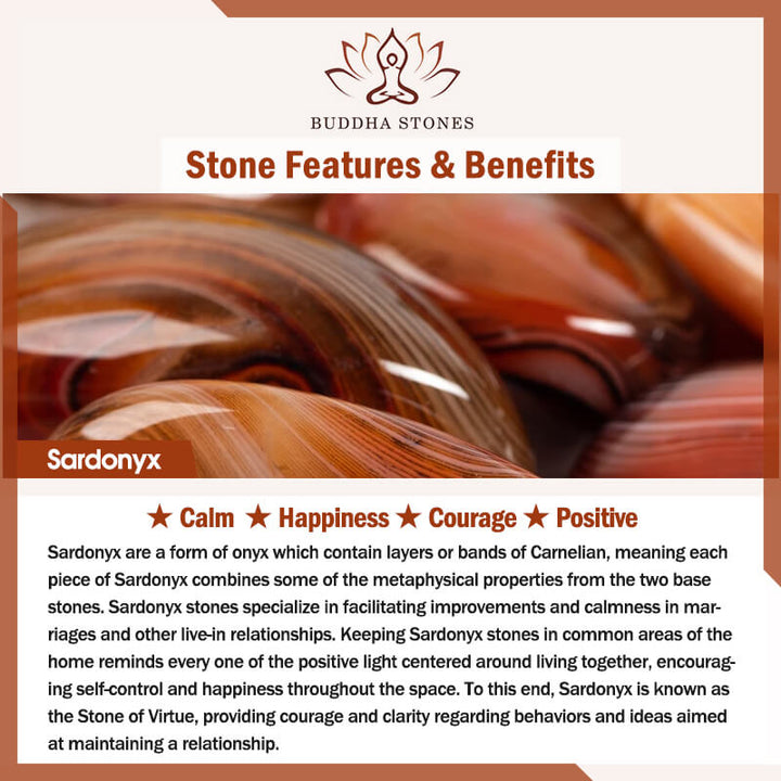 Llavero positivo con piedra Sardonyx aleatoria de Buddha Stones