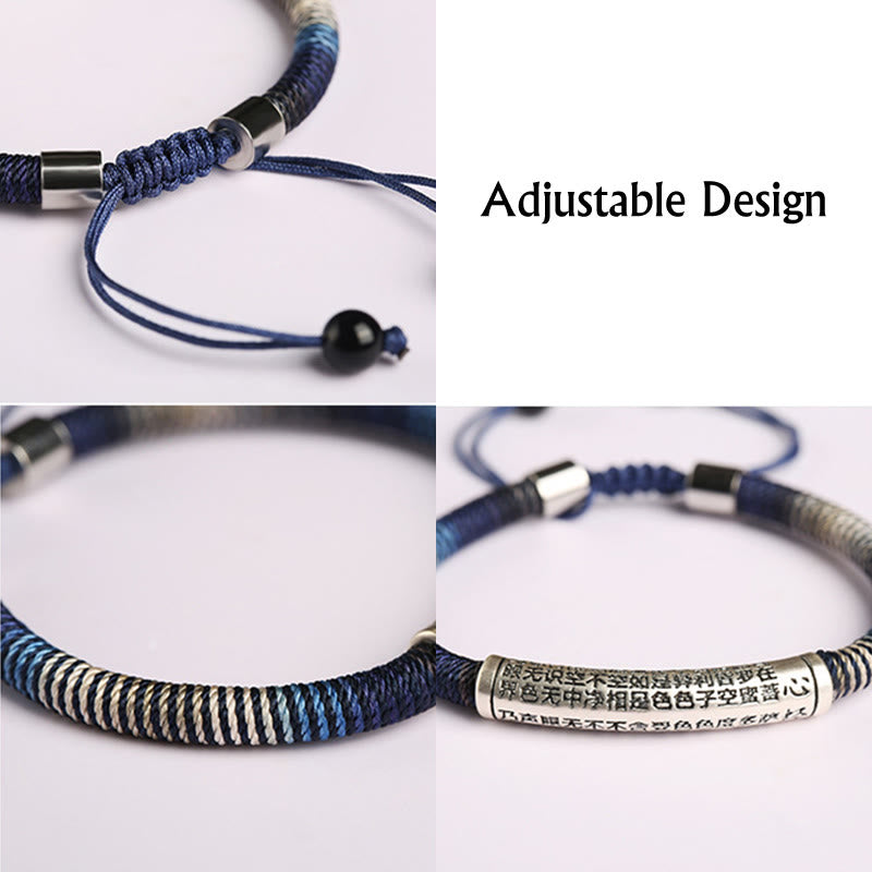 Pulsera trenzada hecha a mano con Buddha Stones de plata de ley 999 con forma de corazón Sutra Calm - image 6