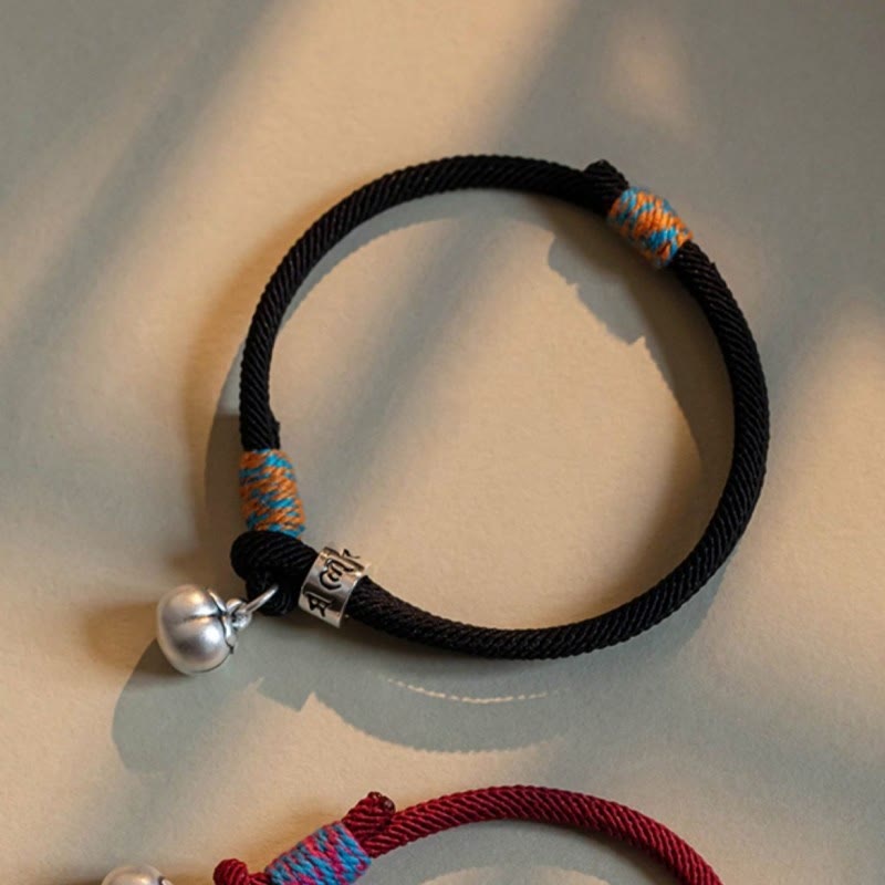 Pulsera trenzada de plata de ley 925 con Buddha Stones, Om Mani Padme Hum tibetano hecho a mano, amuleto de caqui, protección de la suerte - image 2