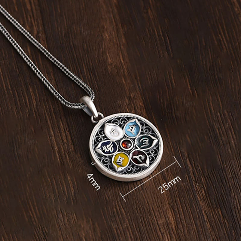 Collar con colgante de pureza de Om Mani Padme Hum tibetano con Buddha Stones - image 7