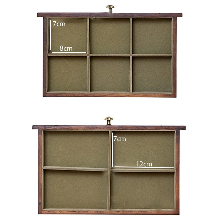 Caja de joyería de madera maciza retro con Buddha Stones, caja de almacenamiento de joyería de madera de cuatro capas