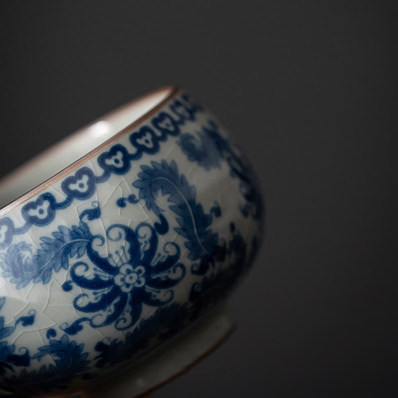 Taza de té de cerámica con Buddha Stones, paisaje de montaña, pabellón de orquídeas de loto, taza de té de Kung Fu