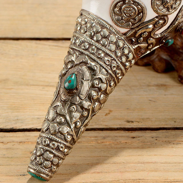 Concha de caracola Shankha Natural tibetana, concha marina, decoración del hogar de la suerte y la riqueza - image 16