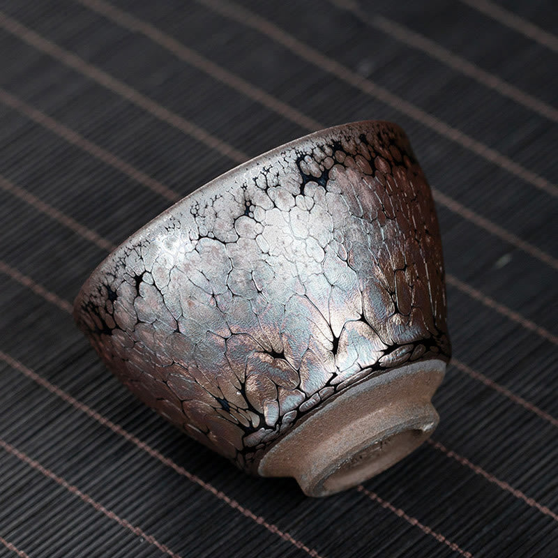 Buddha Stones hechas a mano, flores de cerezo, diseño de Sakura, taza de té de cerámica china Jianzhan, taza de té de Kung Fu