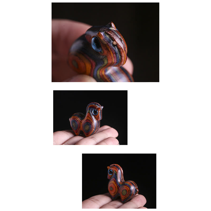 Buddha Stones, hoja pequeña, sándalo rojo, sándalo verde, Mini decoración de protección de caballo de la suerte