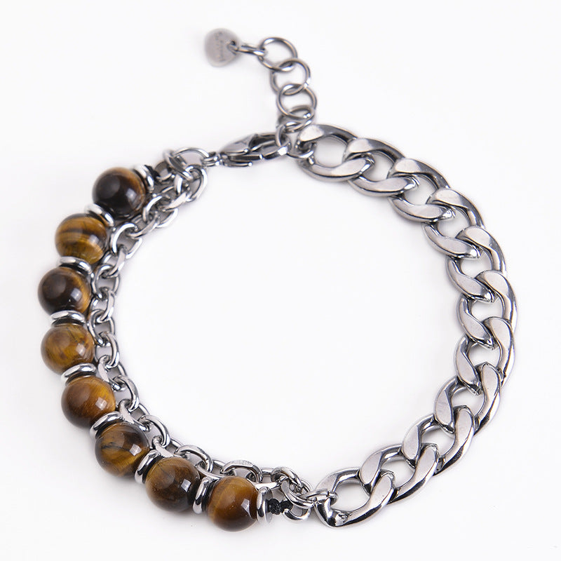 Pulsera resistente con Buddha Stones, ojo de tigre, jaspe Picasso, piedra esmerilada