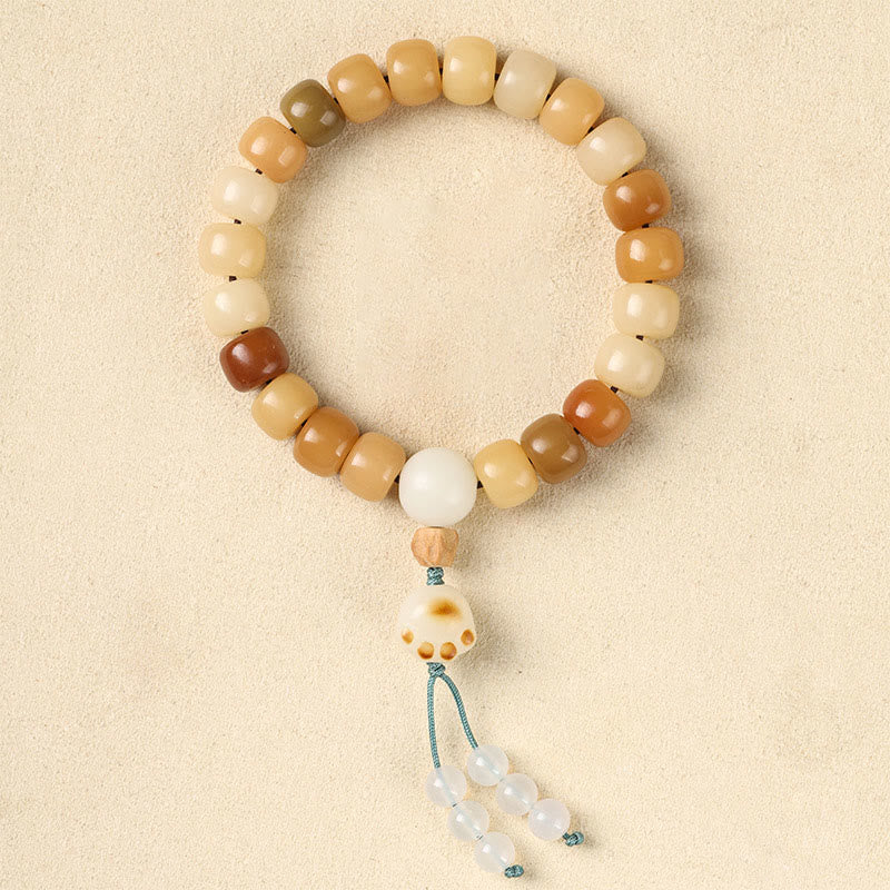 Buddha Stones Semilla Bodhi Natural El Señor del Bosque Cadáver Om Mani Padme Hum Pulsera de Sabiduría