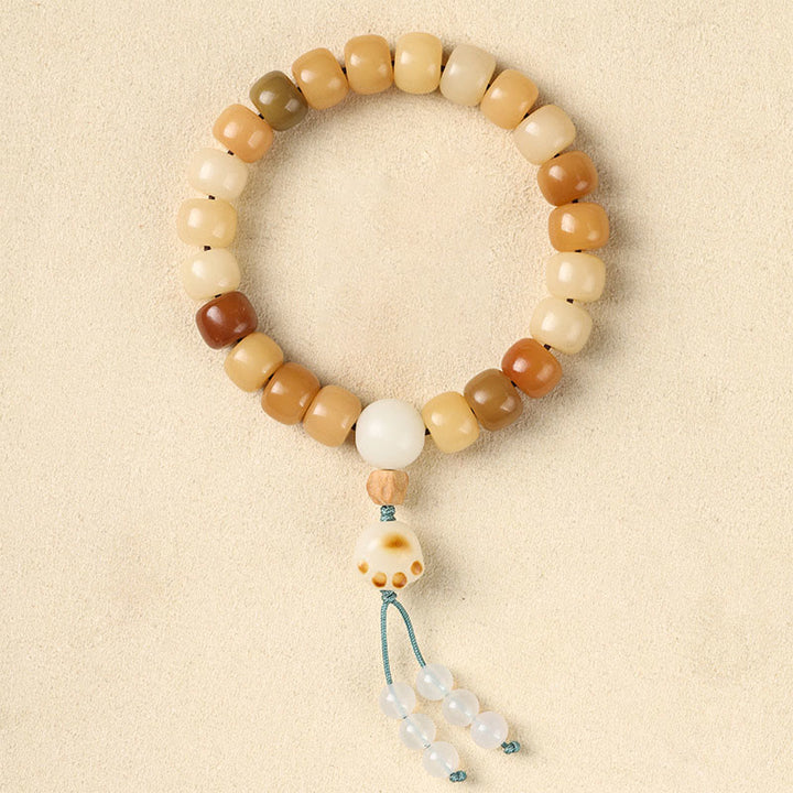 Buddha Stones Semilla Bodhi Natural El Señor del Bosque Cadáver Om Mani Padme Hum Pulsera de Sabiduría