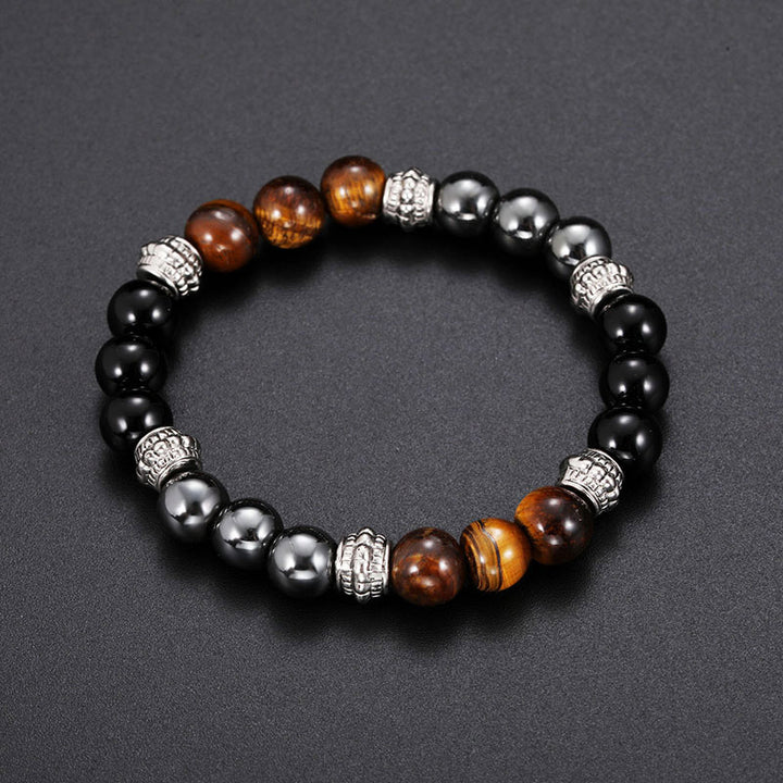 Pulsera de Buena Suerte y Sanación con Buddha Stones Ojo de Tigre y Hematita