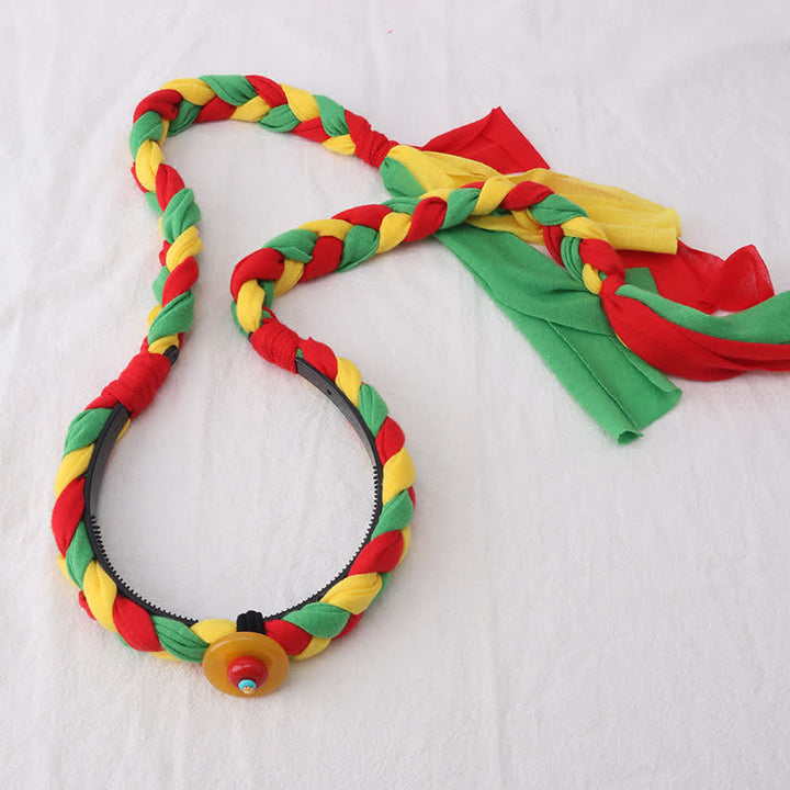 Accesorios para el cabello con cuentas de borlas coloridas tibetanas - Verde - Cuentas redondas - image 20