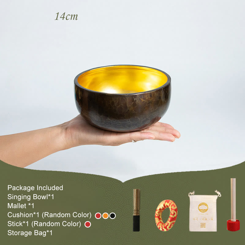 Cuenco de sonido de meditación tibetana, juego de cuencos de canto de atención plena para Yoga curativo hecho a mano - 14 cm - image 1