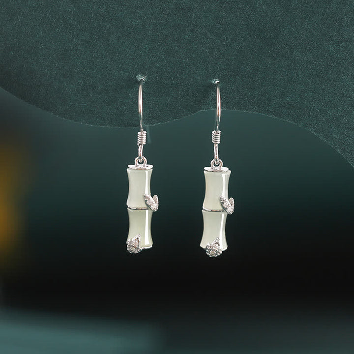 Pendientes colgantes de la suerte de bambú de ágata roja, ojo de gato, crisoberilo, Jade hetiano de plata de ley 925 - image 8