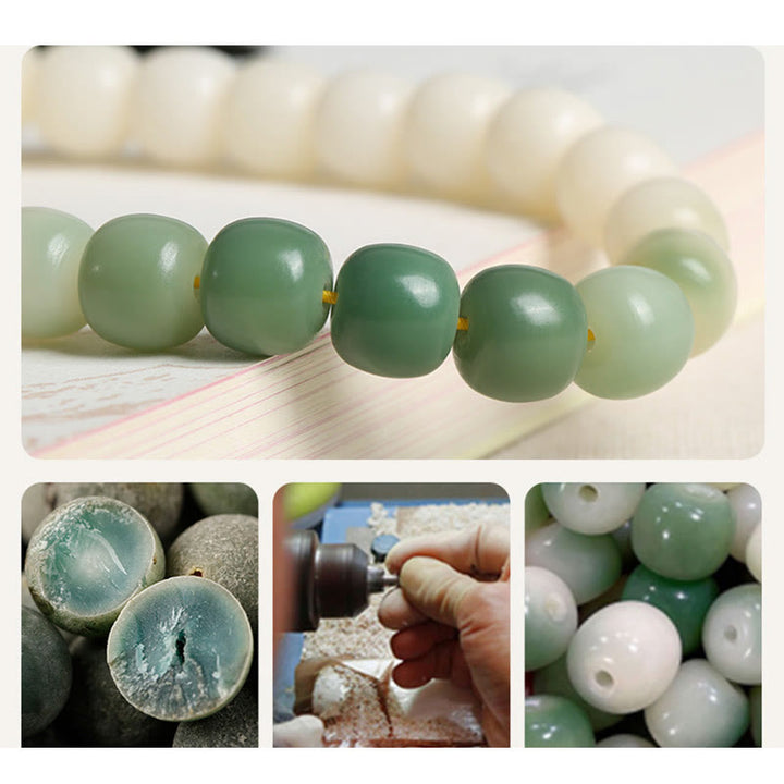 Bolsa de dinero de fortuna con semilla de Bodhi, gradiente Natural, borla de sabiduría de loto, Mala para muñeca
