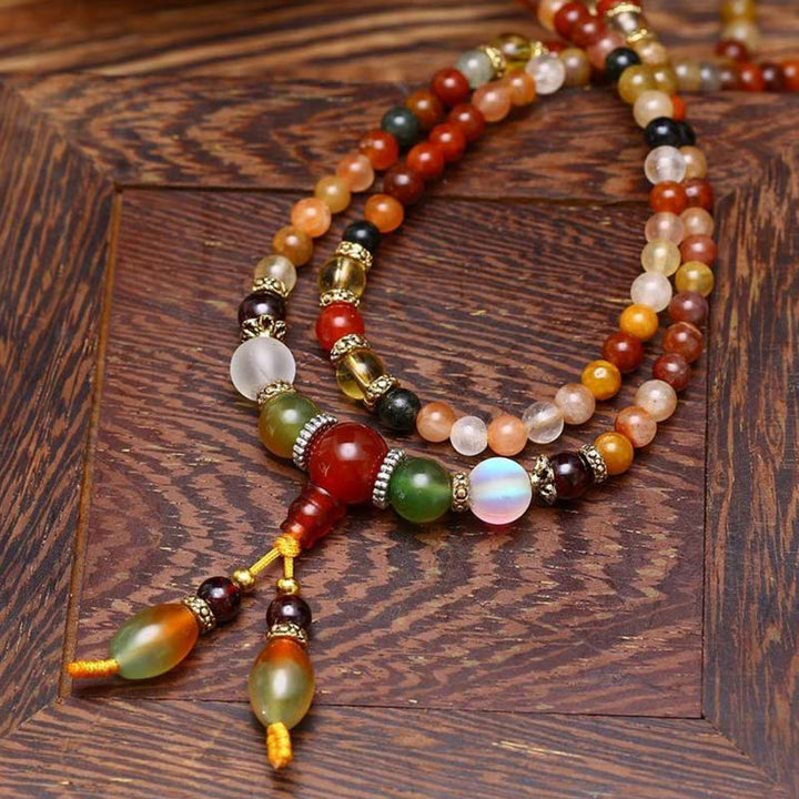 Buddha Stones La pulsera curativa de cuarzo 108 Mala