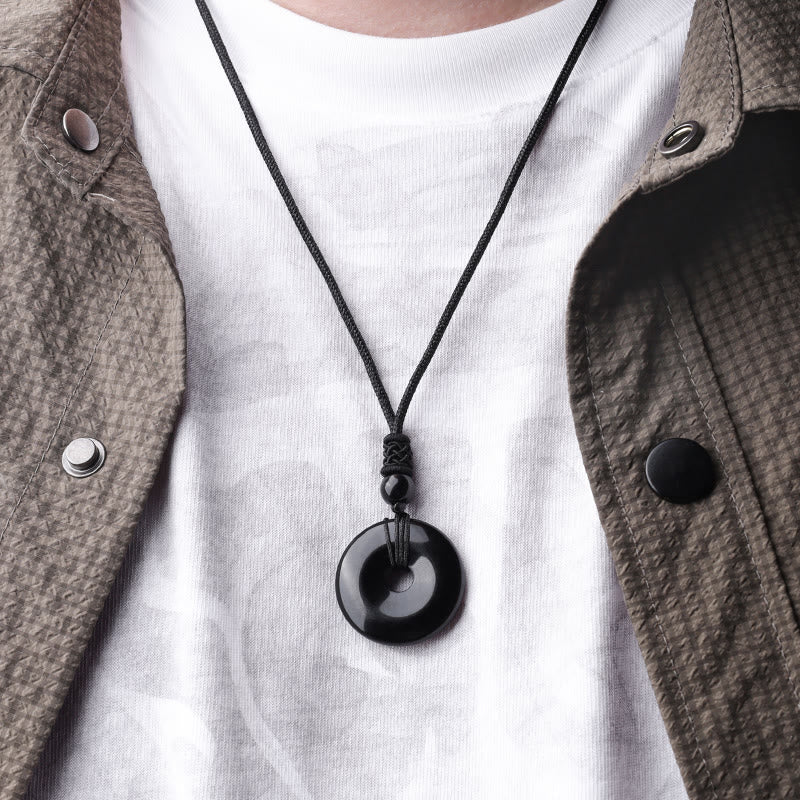 Collar con colgante de moneda de la suerte con Buddha Stones, collar de piedras preciosas de cristal curativo