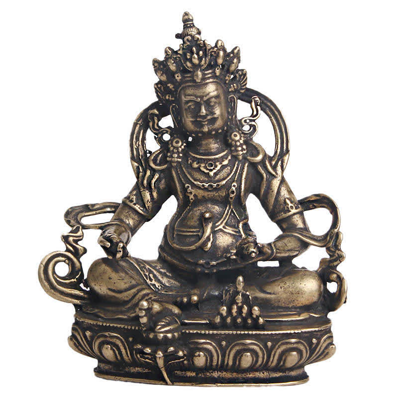 Estatuilla amarilla de Jambhala Bodhisattva, estatua de cobre de serenidad, decoración - image 8
