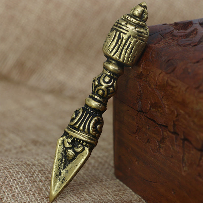 Buddha Stones hechas a mano en Nepal, pequeño Vajra Dorje grabado, decoración de cobre