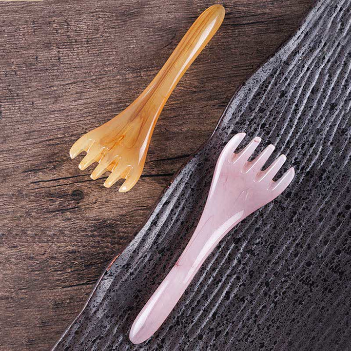 Juego de herramientas de peine de masaje Gua Sha de resina