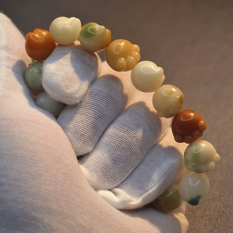 Pulsera de armonía tranquila con diseño de pata de gato y semillas de Bodhi multicapa con Buddha Stones - image 12