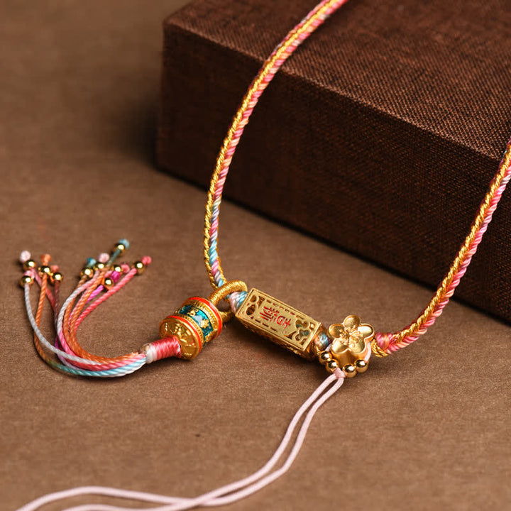 Colgante de collar de riqueza de cobre con cadena colorida de Buddha Stones - image 3