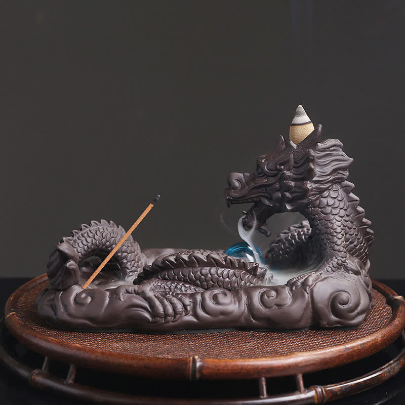 Decoración del quemador de incienso con protección de flores de Dragon Playing Ball