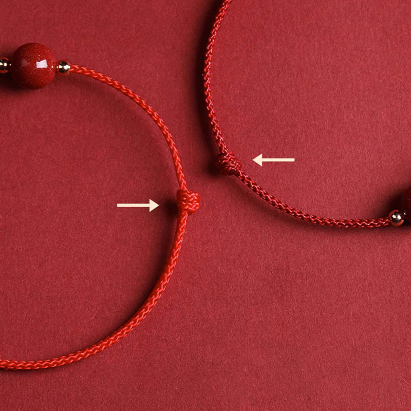 Pulsera tobillera con cuentas de cinabrio de la suerte naturales con Buddha Stones