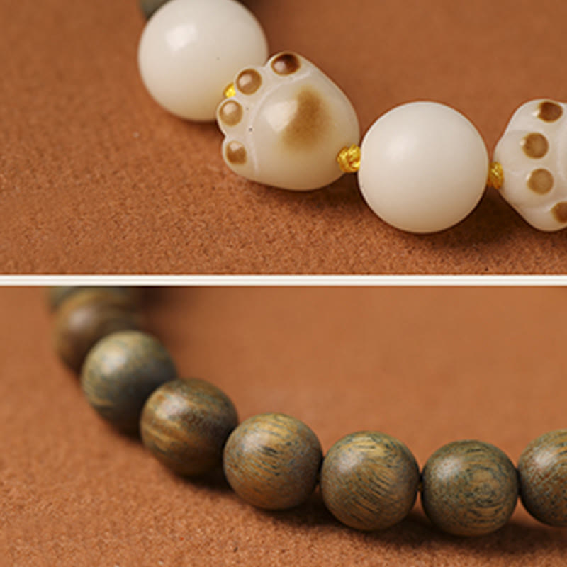 Pulsera de curación de garra de gato con semillas de Bodhi de sándalo verde Natural con Buddha Stones - image 8