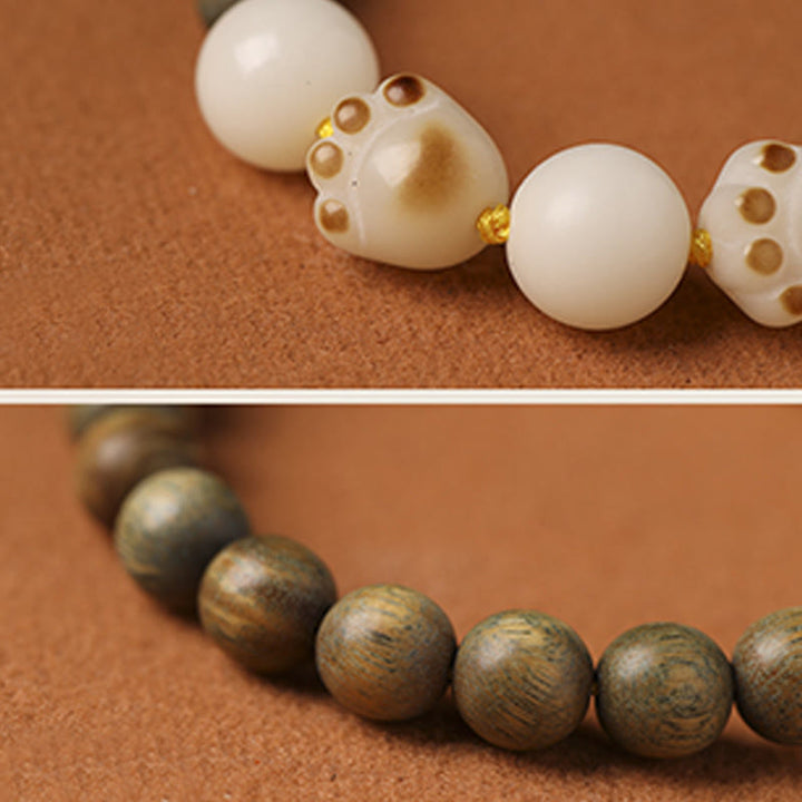 Pulsera de curación de garra de gato con semillas de Bodhi de sándalo verde Natural con Buddha Stones - image 8