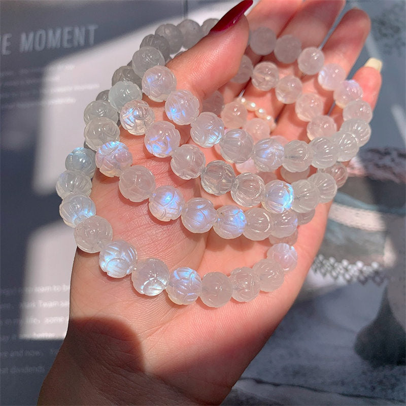 Pulsera de amor de loto de piedra lunar natural de Buddha Stones - image 2