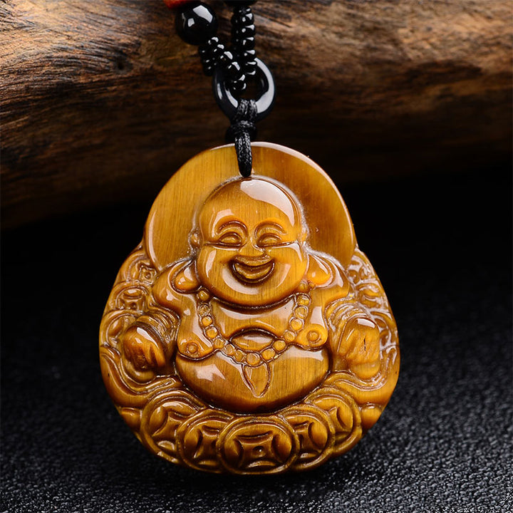 Collar de bendición de Buda sonriente con ojo de tigre y Buddha Stones - image 2