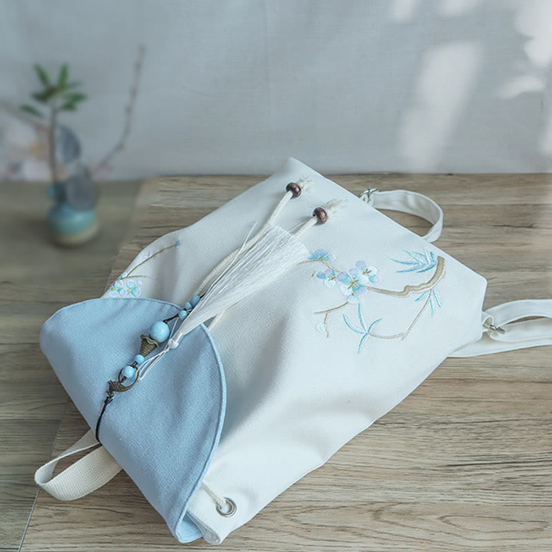 Mochila de lona de gran capacidad bordada hecha a mano con Buddha Stones - image 45