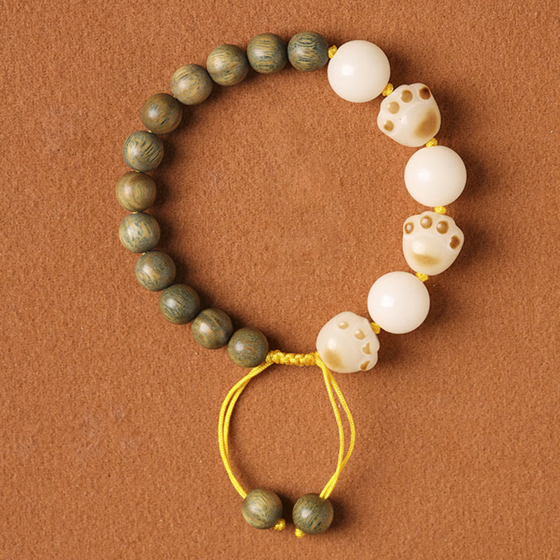 Pulsera de curación de garra de gato con semillas de Bodhi de sándalo verde Natural con Buddha Stones - Sándalo verde y semilla de Bodhi (circunferencia de la muñeca: 14-15 cm) - image 1