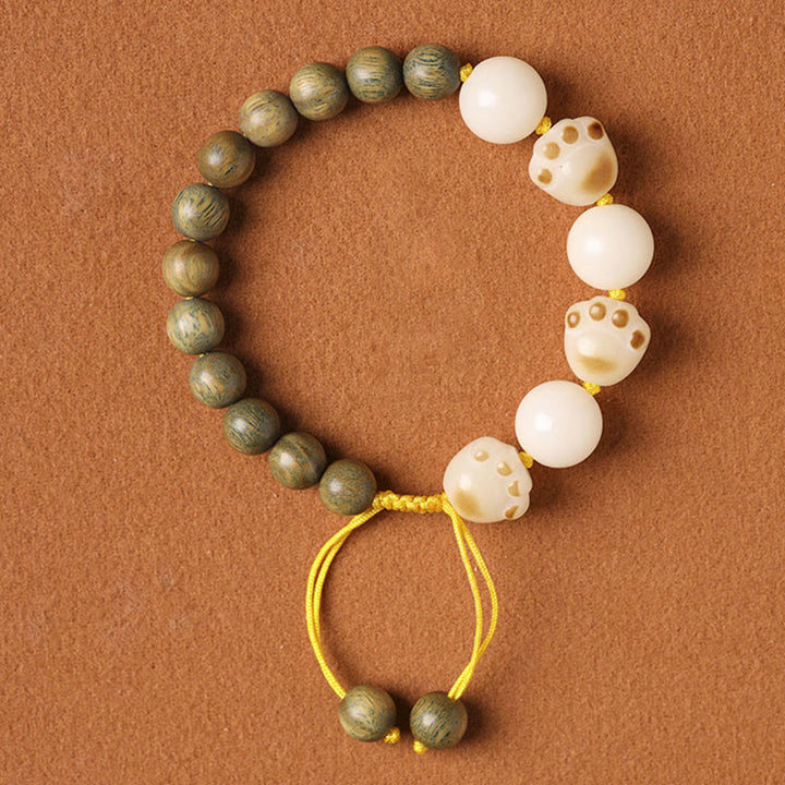 Pulsera de curación de garra de gato con semillas de Bodhi de sándalo verde Natural con Buddha Stones - Sándalo verde y semilla de Bodhi (circunferencia de la muñeca: 14-15 cm) - image 1