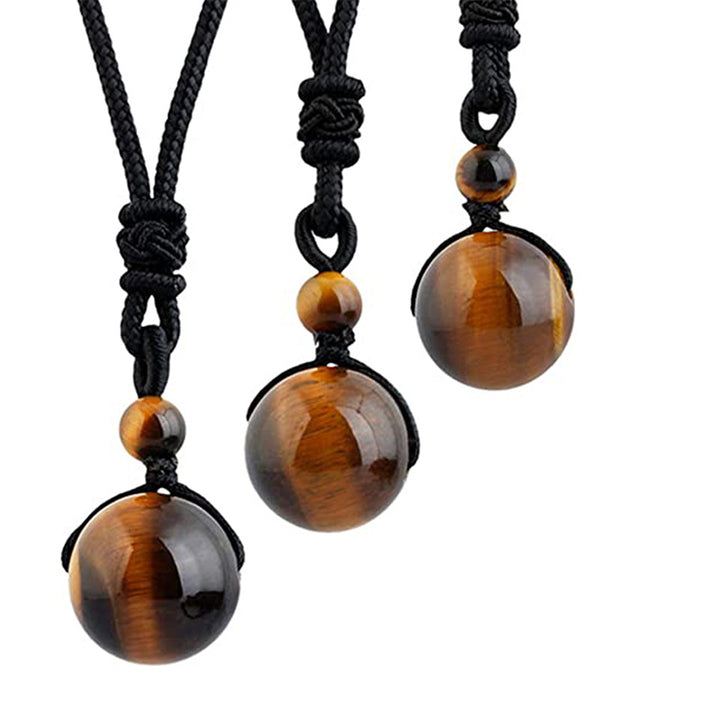 Juego de collar y pulsera con ojo de tigre tibetano con Buddha Stones