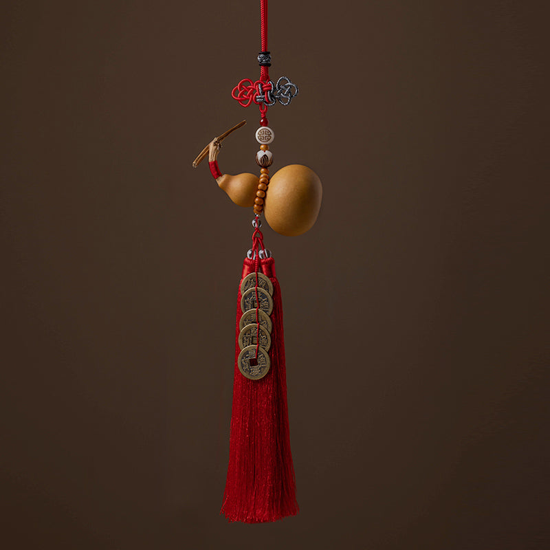 Buddha Stones, monedas Feng Shui, calabaza, nudo chino, monedas de la suerte, cinco emperadores, dinero, riqueza, borlas, decoración