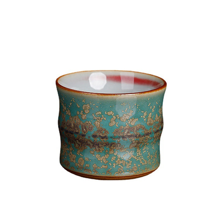 Taza de té de cerámica con diseño de bambú y cambio de horno de Buddha Stones , taza de té de Kung Fu