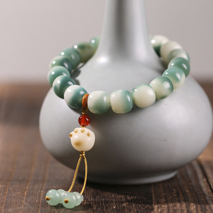 Pulsera de la paz con Buddha Stones, semillas de Bodhi, zorro de nueve colas, garra de gato, piña y garra - Pata de gato blanca (circunferencia de muñeca 16-17 cm) - image 15