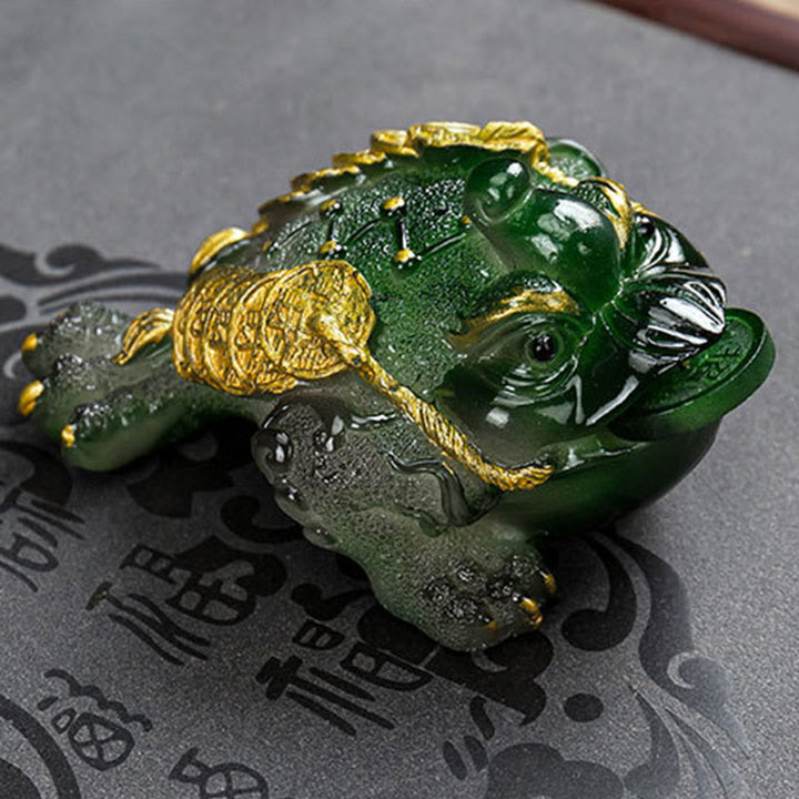 Buddha Stones que cambian de Color, FengShui, riqueza, rana de la suerte, moneda de cobre, té, mascota, estatuilla de resina decorativa - image 11