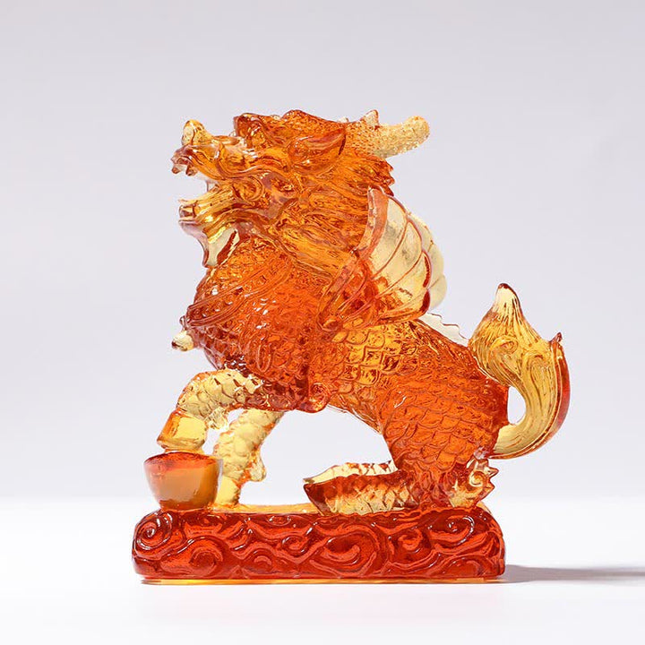 Feng Shui Kirin hecho a mano Liuli Crystal Art Piece Fortune decoración de la oficina en el hogar - image 11