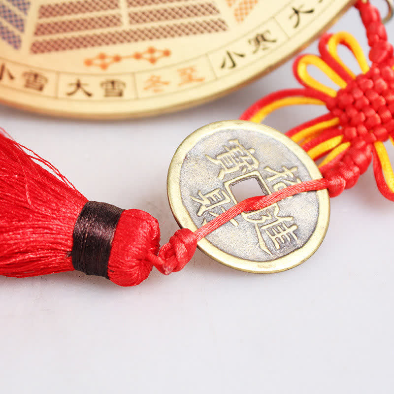 Mapa Feng Shui Bagua Moneda de cobre Equilibrio anudado chino Mapa de energía - image 22