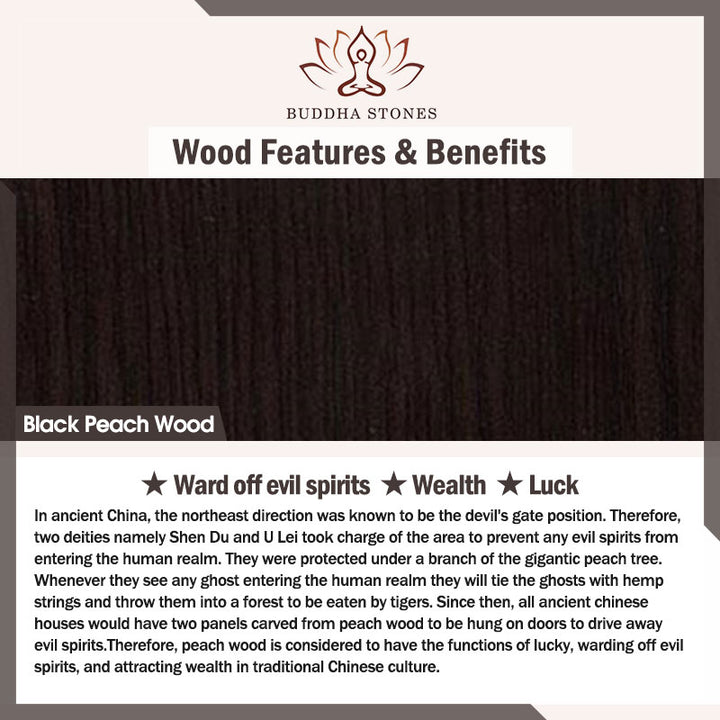 Decoraciones de cura calmante de flor de Buda de madera de melocotón negro