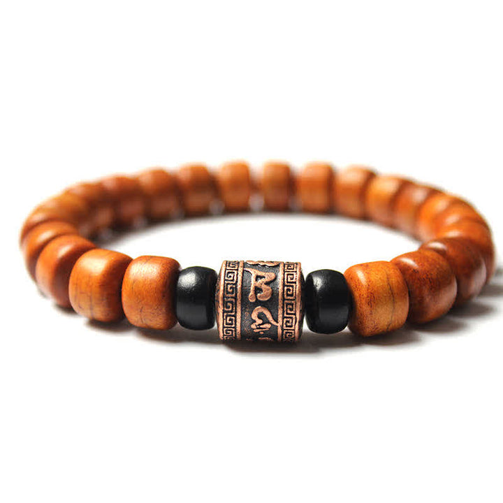 Pulsera de fuerza Om Mani Padme Hum con cuentas de hueso tibetano de piedras de Buddha Stones