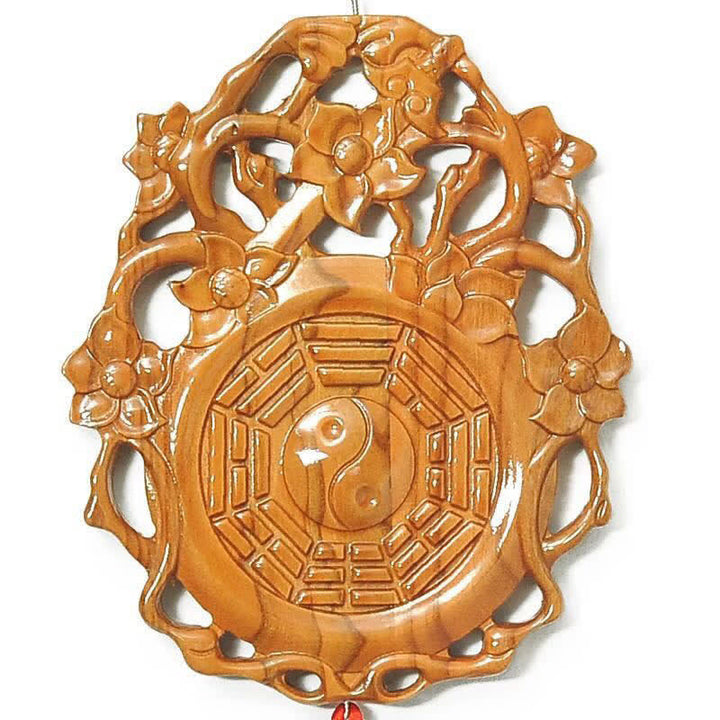 Mapa Feng Shui Bagua Madera de Durazno Mapa de Energía de Equilibrio Anudado Chino