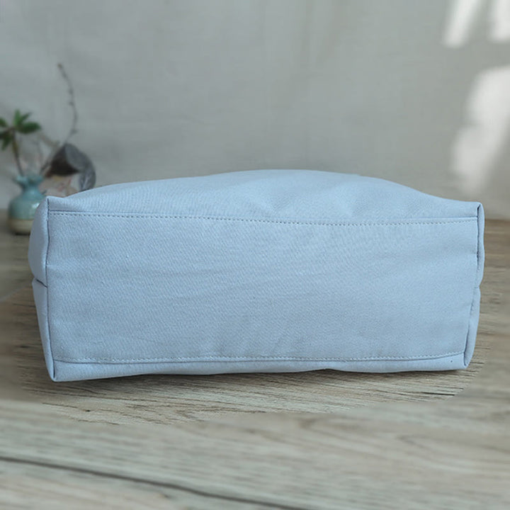 Bolso de hombro de gran capacidad con bordado de bambú, flor de pera, ciruelo, flor de melocotón, bolso de mano