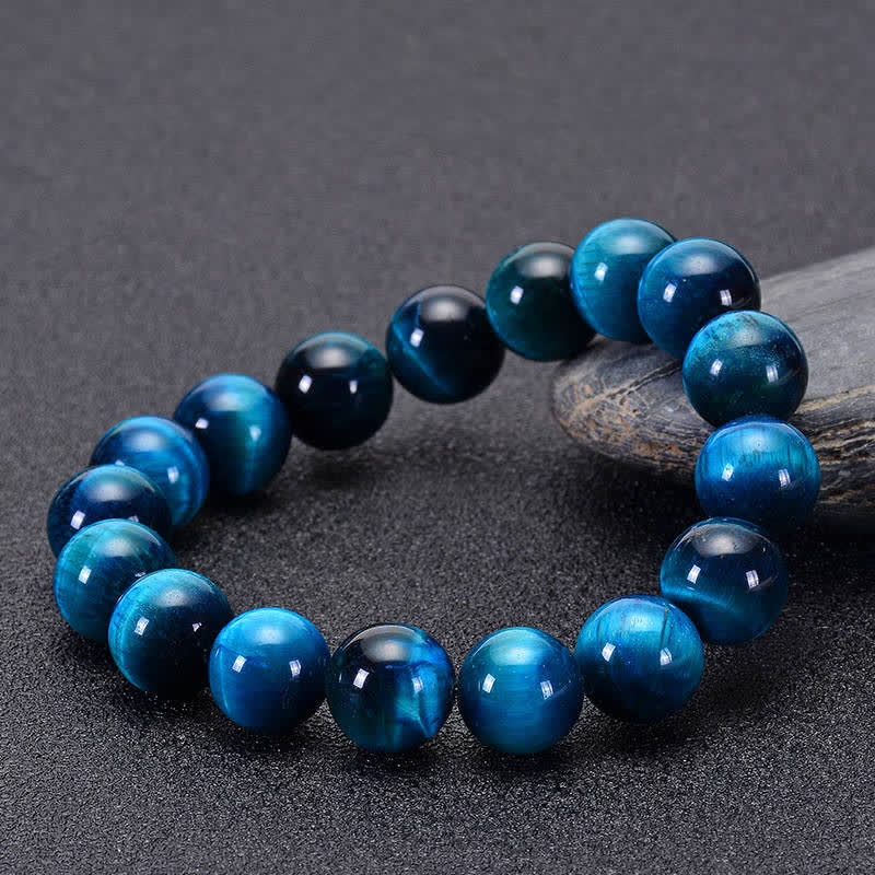 Pulsera de protección de ojos de tigre azul con Buddha Stones
