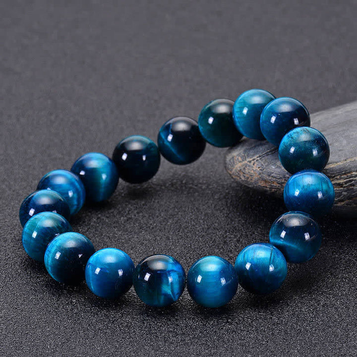 Pulsera de protección de ojos de tigre azul con Buddha Stones
